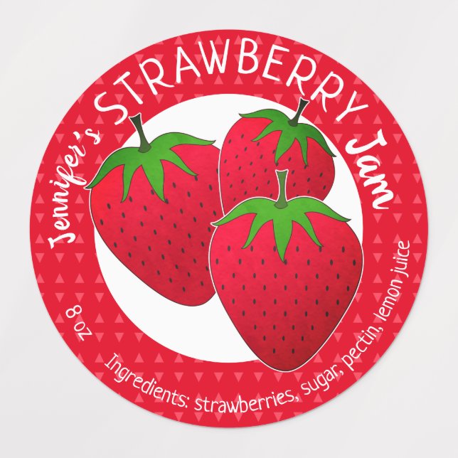 Custom Strawberry Jam Jar (Design 1)