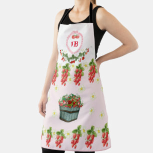 Custom Strawberry Monogrammed Apron – Personalised