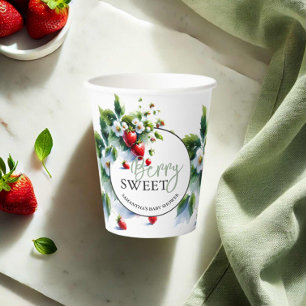 Custom Strawberry Paper Cups for Baby Shower