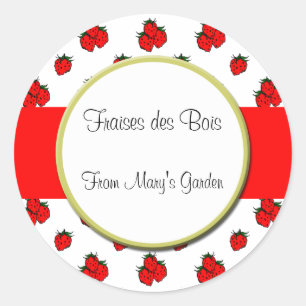 Custom Strawberry Pattern Canning Sticker