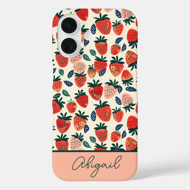 Custom Strawberry Pattern Summer Phone Case (Back)