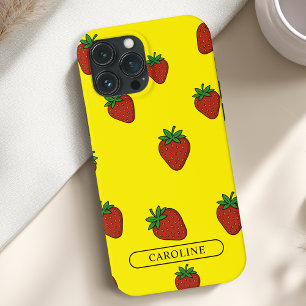 Custom Strawberry Yellow iPhone 13 Pro Max Case