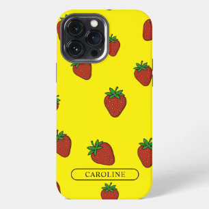 Custom Strawberry Yellow iPhone 13 Pro Max Case