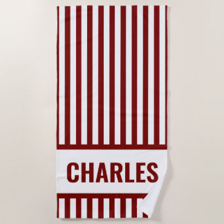 Custom Stripe Beach Towel Monogram