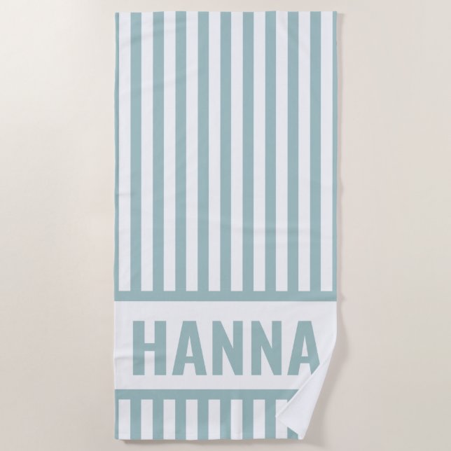 Custom Stripe Beach Towel Monogram (Front)