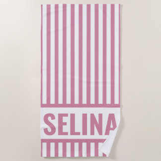 Custom Stripe Beach Towel Monogram