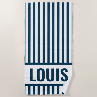 Custom Stripe Beach Towel Monogram