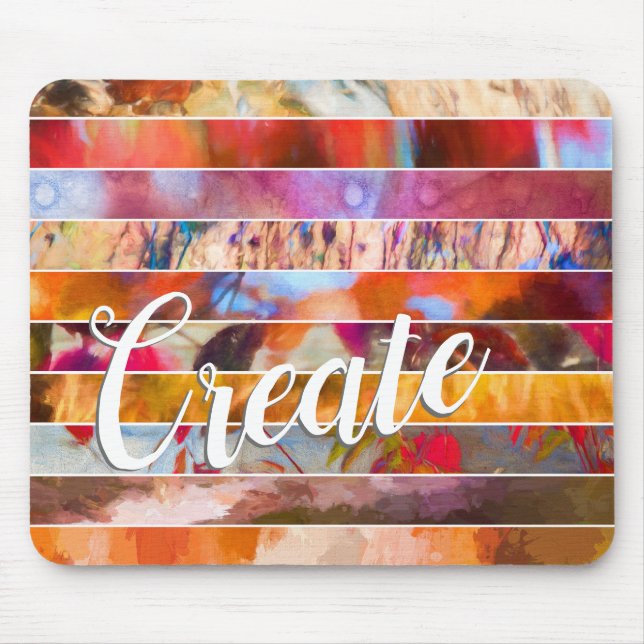 Custom Striped Abstract Art Mouse Pad (Front)