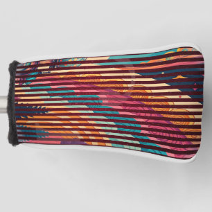 Custom Striped Art Putter Golf Head Cover