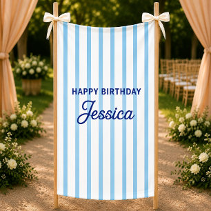 Custom Striped Baby Birthday First Birthday Decor Banner