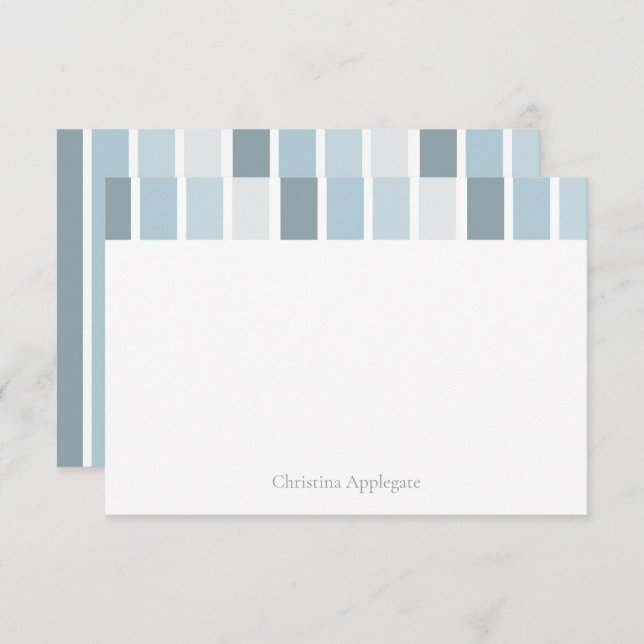 Custom Striped Blue Baby Boy Shower Thank You (Front/Back)