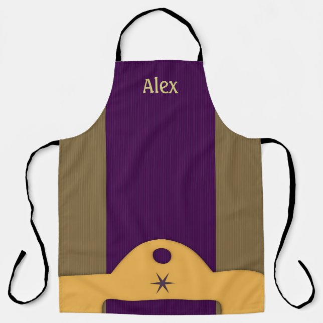 Custom Striped Royale purple and gold  Apron (Front)