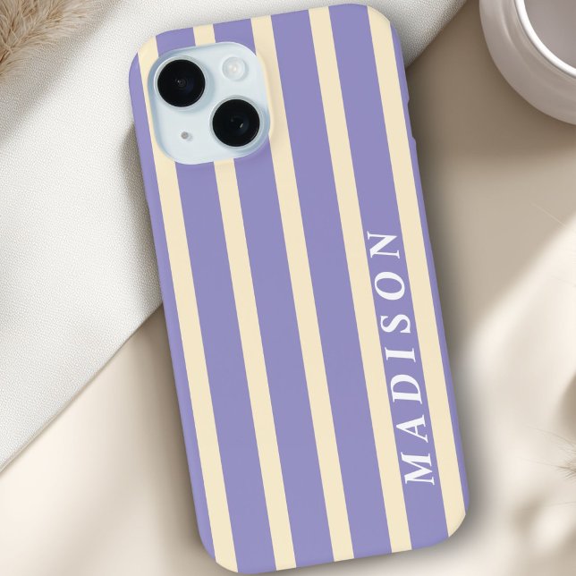 Custom Stripes Beige Purple Case-Mate iPhone Case (Custom Stripes Beige Purple Case-Mate iPhone Case)