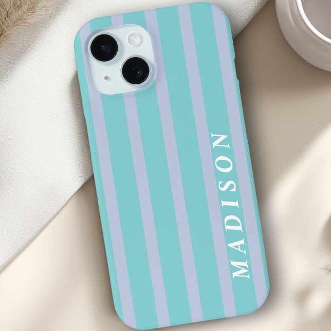 Custom Stripes Blue Case-Mate iPhone Case (Custom Stripes Blue Case-Mate iPhone Case)