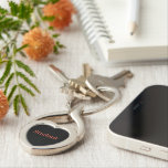 Custom Student text Twisted Heart Metal Keychain<br><div class="desc">Student text or Name with Black colour background

Shape Twisted Heart

Metal Keychain</div>
