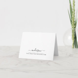 Custom Stylish Family Name Black Script Typography Note Card
