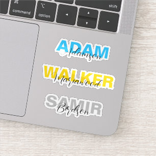 Custom Stylish Full Name Stickers for Boys (Vinyl)