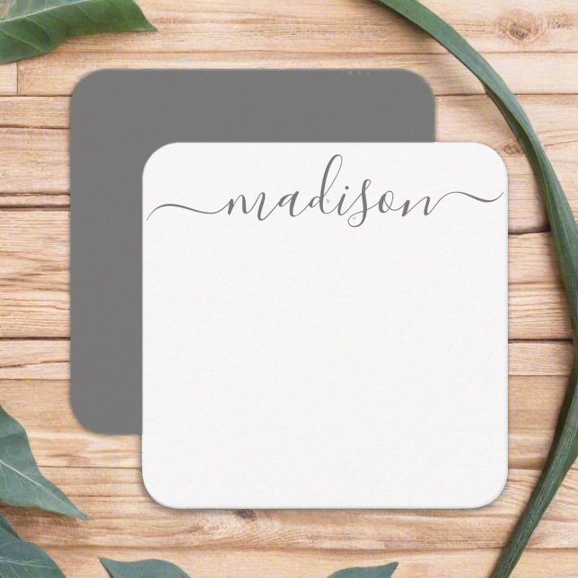 Custom Stylish Grey Typography Name Script  Card (Creator Uploaded)