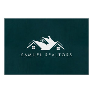 Custom Stylish Modern Real Estate Home Logo  Poster