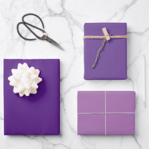 Custom Stylish Modern Solid Color Purple Matte Wrapping Paper Sheet