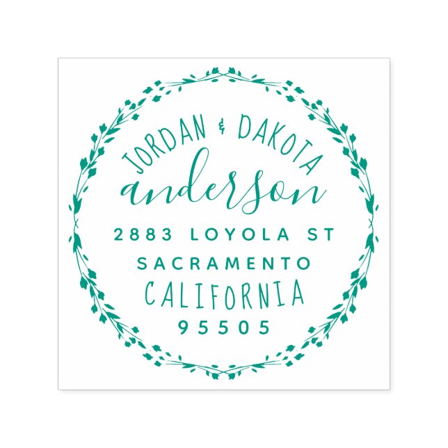 Custom Stylish Script Married Couple Address Self-inking Stamp (Design)