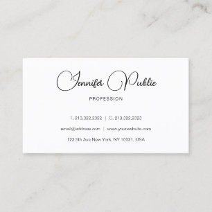 Custom Stylish Simple Modern Typography Template Business Card