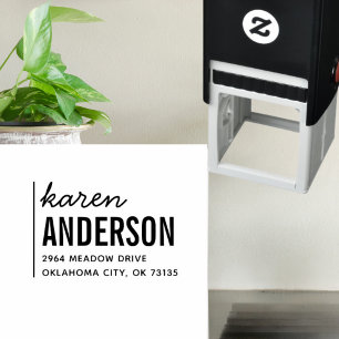 Custom Stylish Typography Return Address Self-inking Stamp