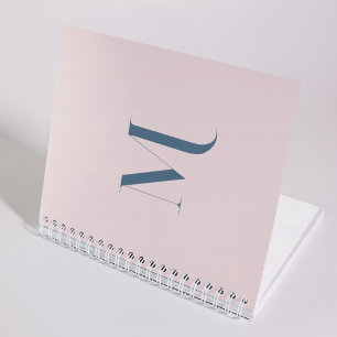 Custom Stylish Typography Script Pastel Pink Notebook