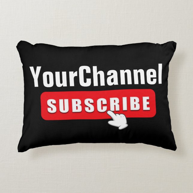 Custom Subscribe YourChannel Decorative Cushion (Front)