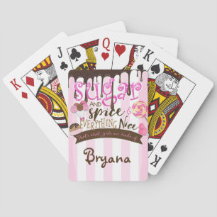 Custom Sugar & Spice Girls Pink Playing Cards