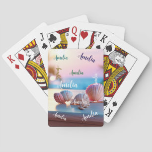 Custom Summer Beach Elegant Playing Cards