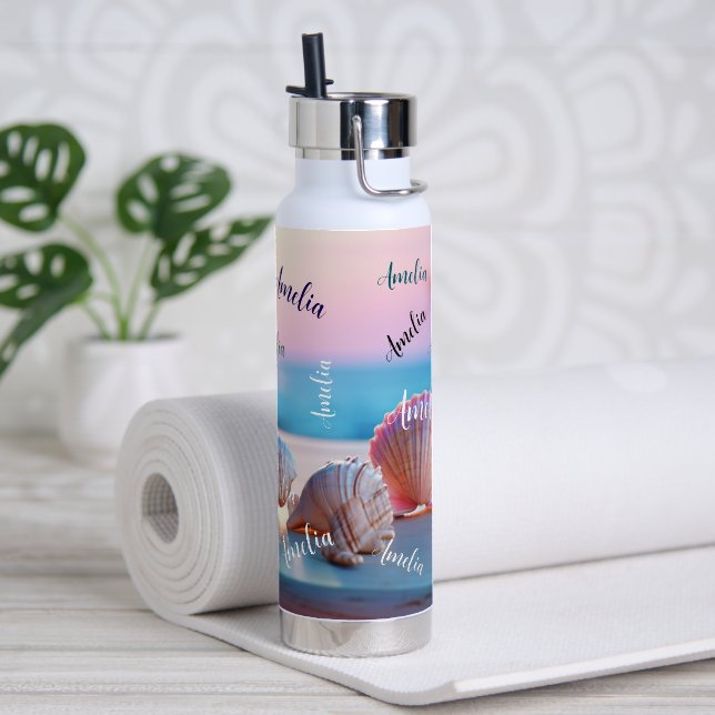 Custom Summer Beach Elegant Water Bottle (Yoga)