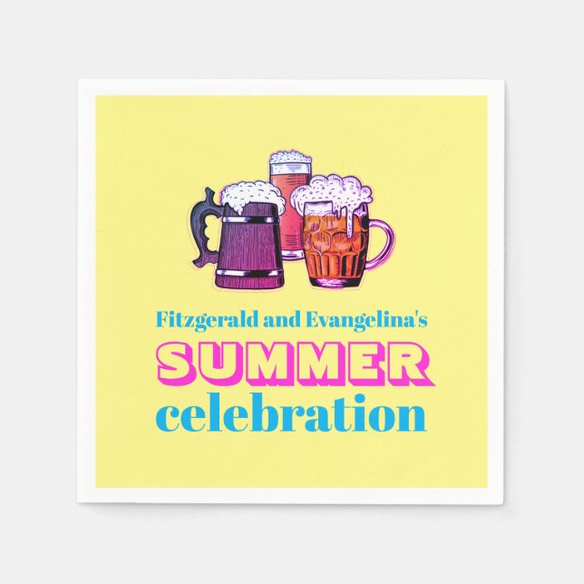Custom Summer Beer Paper Napkin (Front)