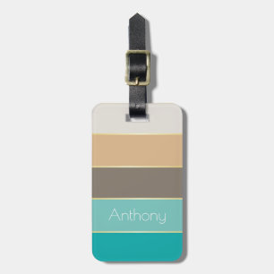 Custom Summer Colors Color Block Stripes Luggage Tag