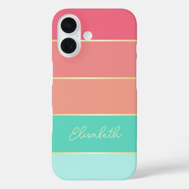 Custom Summer Colours Colour Block Stripes Case-Mate iPhone Case (Back)