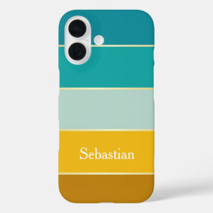 Custom Summer Colours Colour Block Stripes iPhone 16 Case