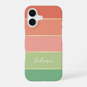 Custom Summer Colours Colour Block Stripes iPhone 16 Case
