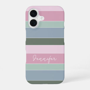 Custom Summer Colours Colour Block Stripes iPhone 16 Case