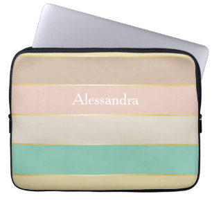Custom Summer Colours Colour Block Stripes Laptop Sleeve