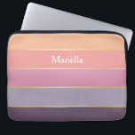 Custom Summer Colours Colour Block Stripes Laptop Sleeve<br><div class="desc">Protect your laptop with our vibrant colour block sleeve, inspired by the bright hues of summer and the soothing tones of the seaside. This stylish sleeve not only offers excellent protection for your device but also allows for personalisation with your name, ensuring it’s as unique as you are. It’s the...</div>