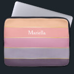 Custom Summer Colours Colour Block Stripes Laptop Sleeve<br><div class="desc">Protect your laptop with our vibrant colour block sleeve, inspired by the bright hues of summer and the soothing tones of the seaside. This stylish sleeve not only offers excellent protection for your device but also allows for personalisation with your name, ensuring it’s as unique as you are. It’s the...</div>