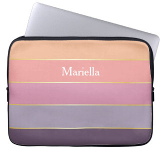 Custom Summer Colours Colour Block Stripes Laptop Sleeve
