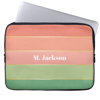 Custom Summer Colours Colour Block Stripes Laptop Sleeve