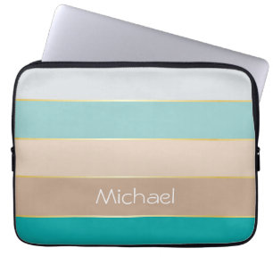 Custom Summer Colours Colour Block Stripes Laptop Sleeve
