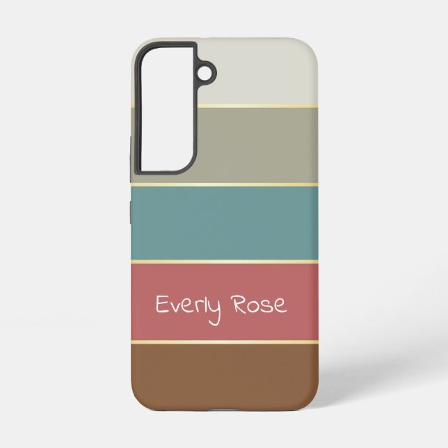 Custom Summer Colours Colour Block Stripes Samsung Galaxy S22 Case (Back)