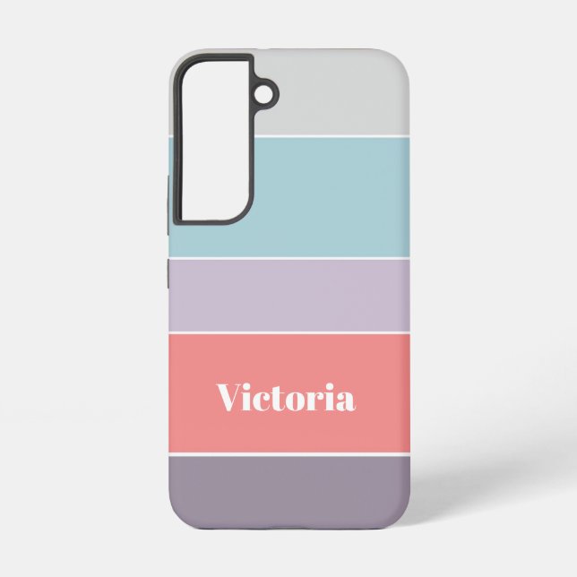 Custom Summer Colours Colour Block Stripes Samsung Galaxy S22 Case (Back)
