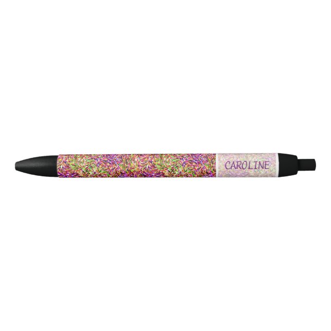 Custom Summer Colours Paint Splatter Pattern Penci Black Ink Pen (Front)