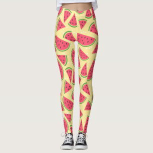 Custom, Summer fun retro style watermelon pattern, Leggings