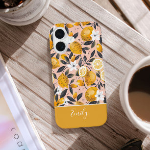 Custom Summer Lemon Pattern iPhone Case
