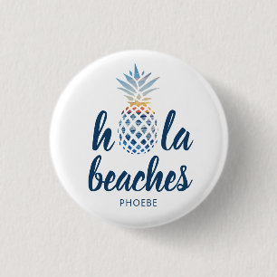 Custom Summer Pineapple Seaside Vacation 3 Cm Round Badge